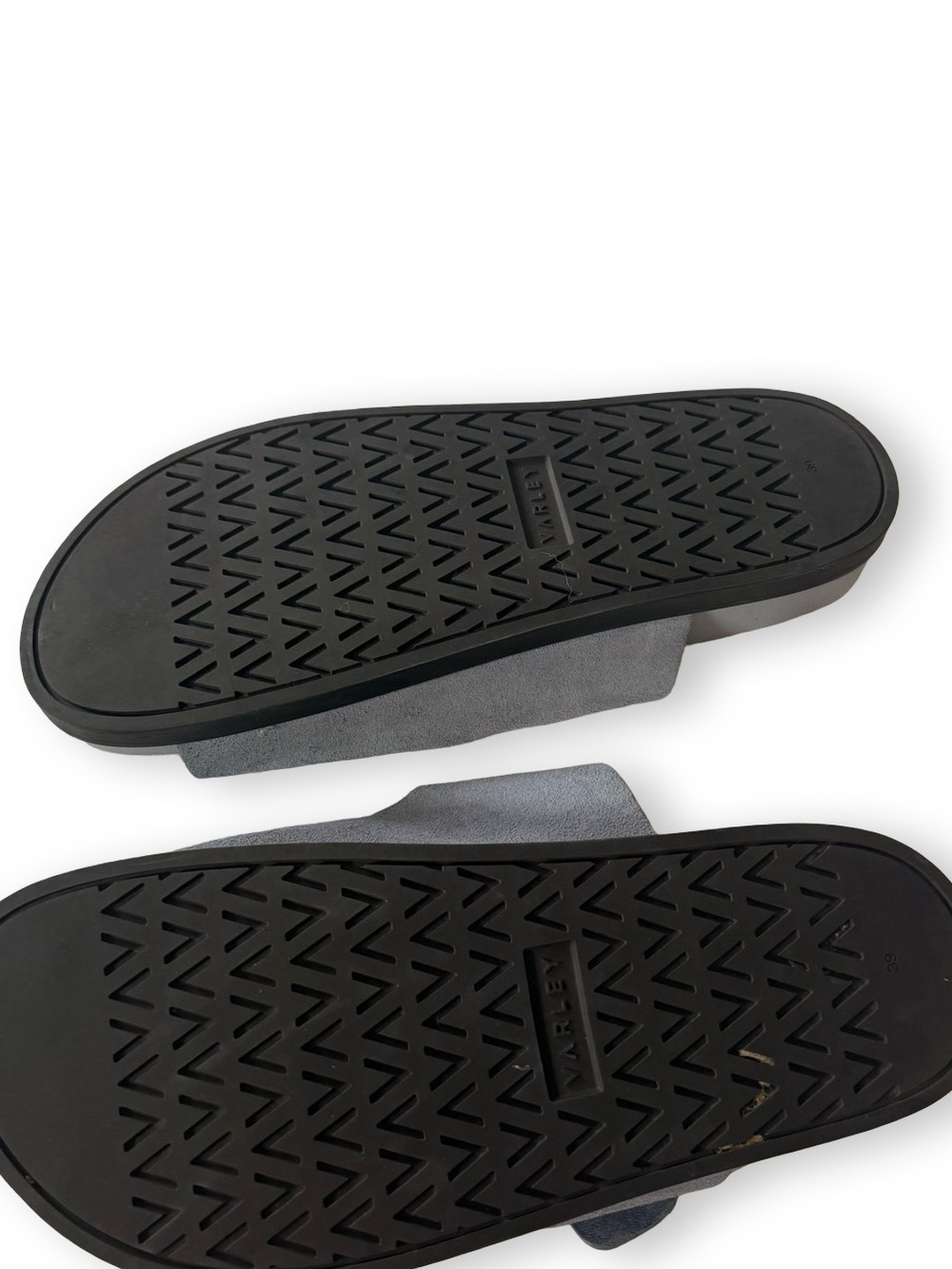 Varley Light Blue Suede Double-Strap Slide Sandals - Picture 6 of 6